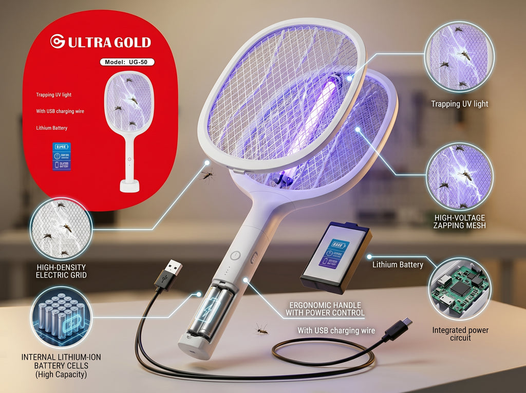 Ultra Gold UG-50 Rechargeable UV Mosquito Killer Racket